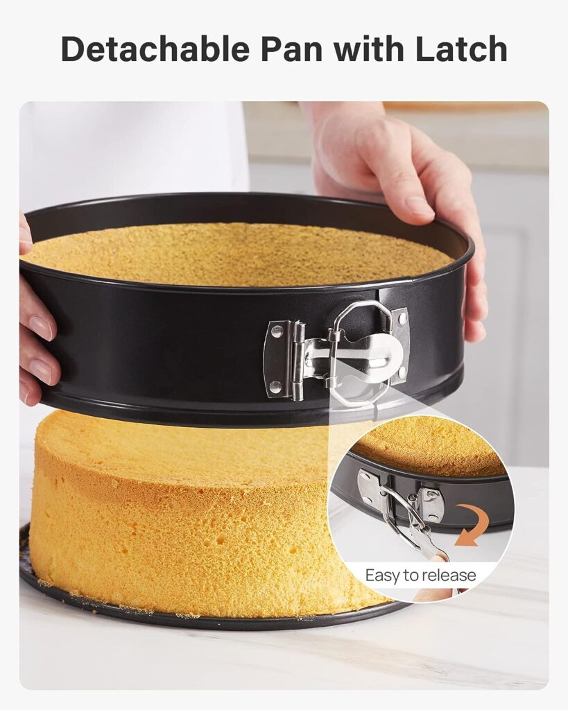 Kootek 144pcs Cake Pan Set with Removable Base, Cake Decorating Supplies with 3 Round Nonstick Bakeware Springform Pans (4 7 9), Numbered Icing Piping Tips and Other Baking Supplies for Cheesecake