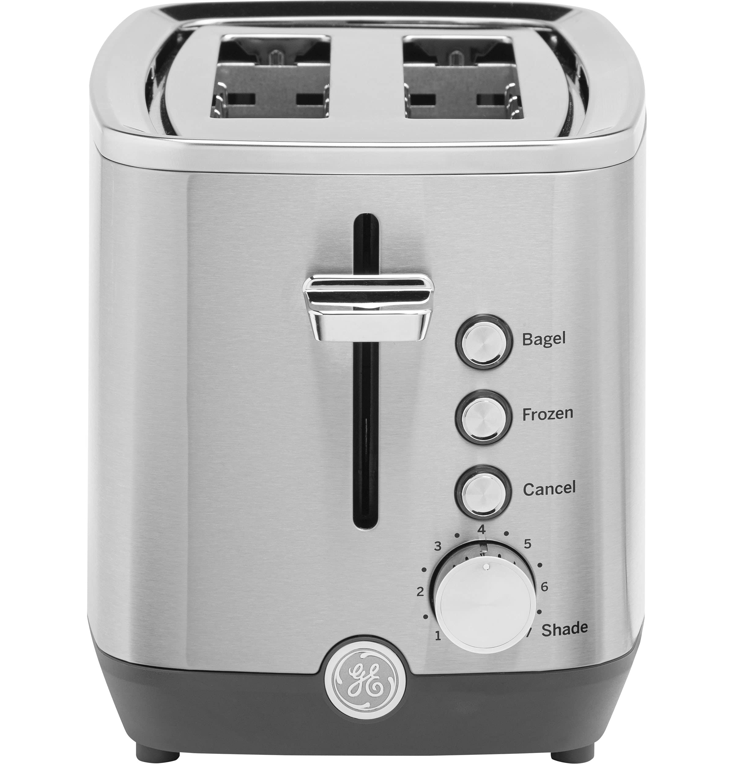GE 2 Slice Stainless Steel Toaster, Extra Wide Slots, 7 Adjustable Shade Settings, 850 Watts GE 2 Slice Stainless Steel Toaster, Extra Wide Slots, 7 Adjustable Shade Settings, 850 Watts
