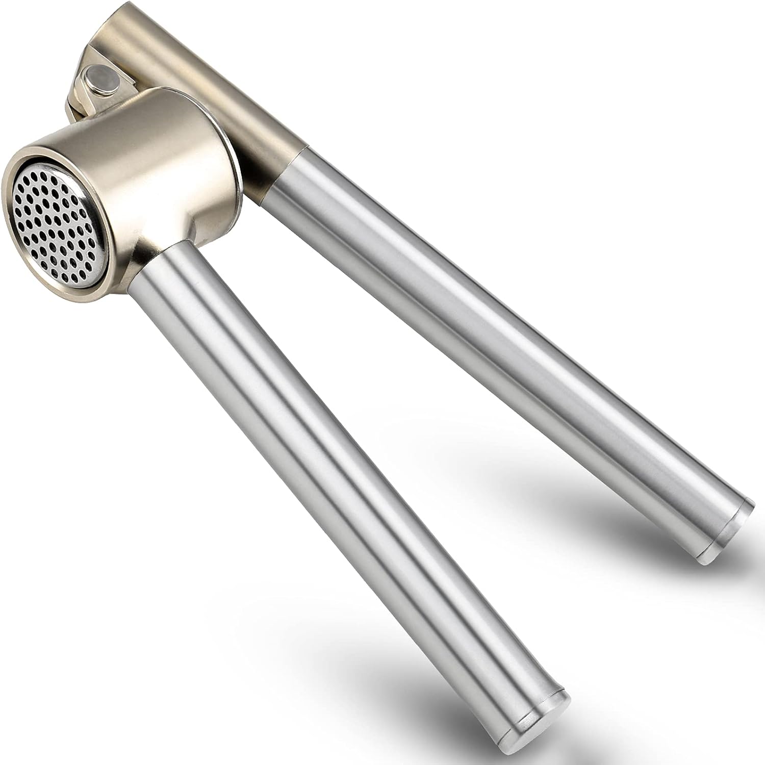 Stainless steel garlic press and mincer