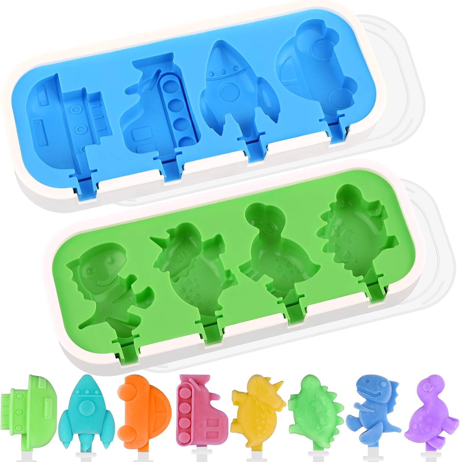 Silicone popsicle molds with drip guards