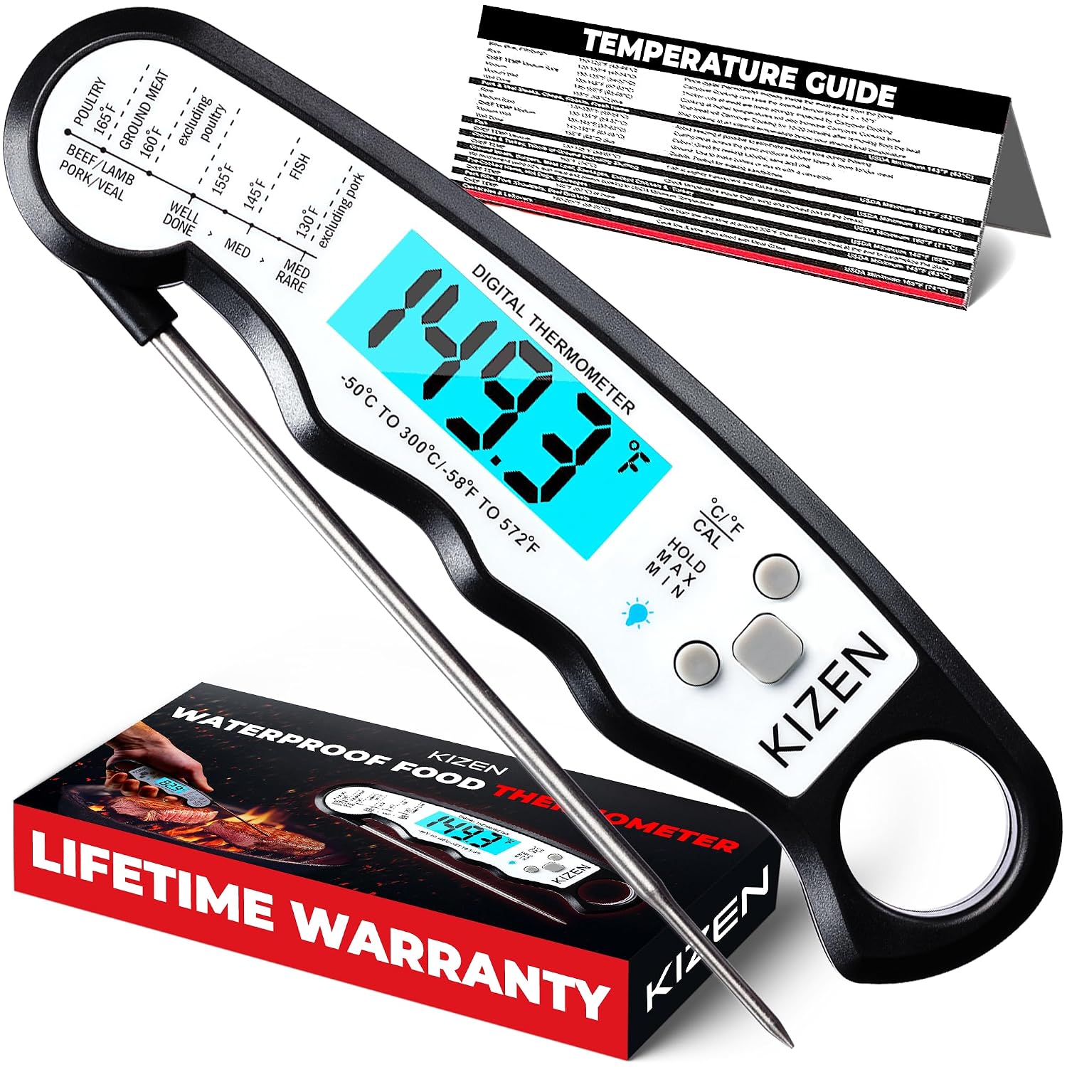 Digital Meat Thermometer Digital meat thermometer with probe for checking poultry temperature
