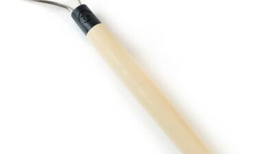 Brod & Taylor heavy duty Danish dough whisk with a stainless steel loop head and ivory silicone handle
