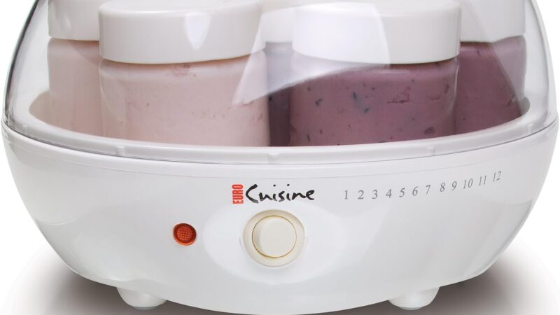 Euro Cuisine YM80 electric yogurt maker with glass jars