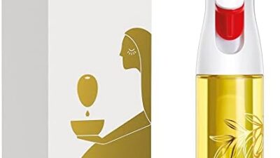 Flairosol Olivia glass oil sprayer next to its box
