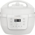 Instant Pot 3.8L electric multi-cooker with digital display on white background