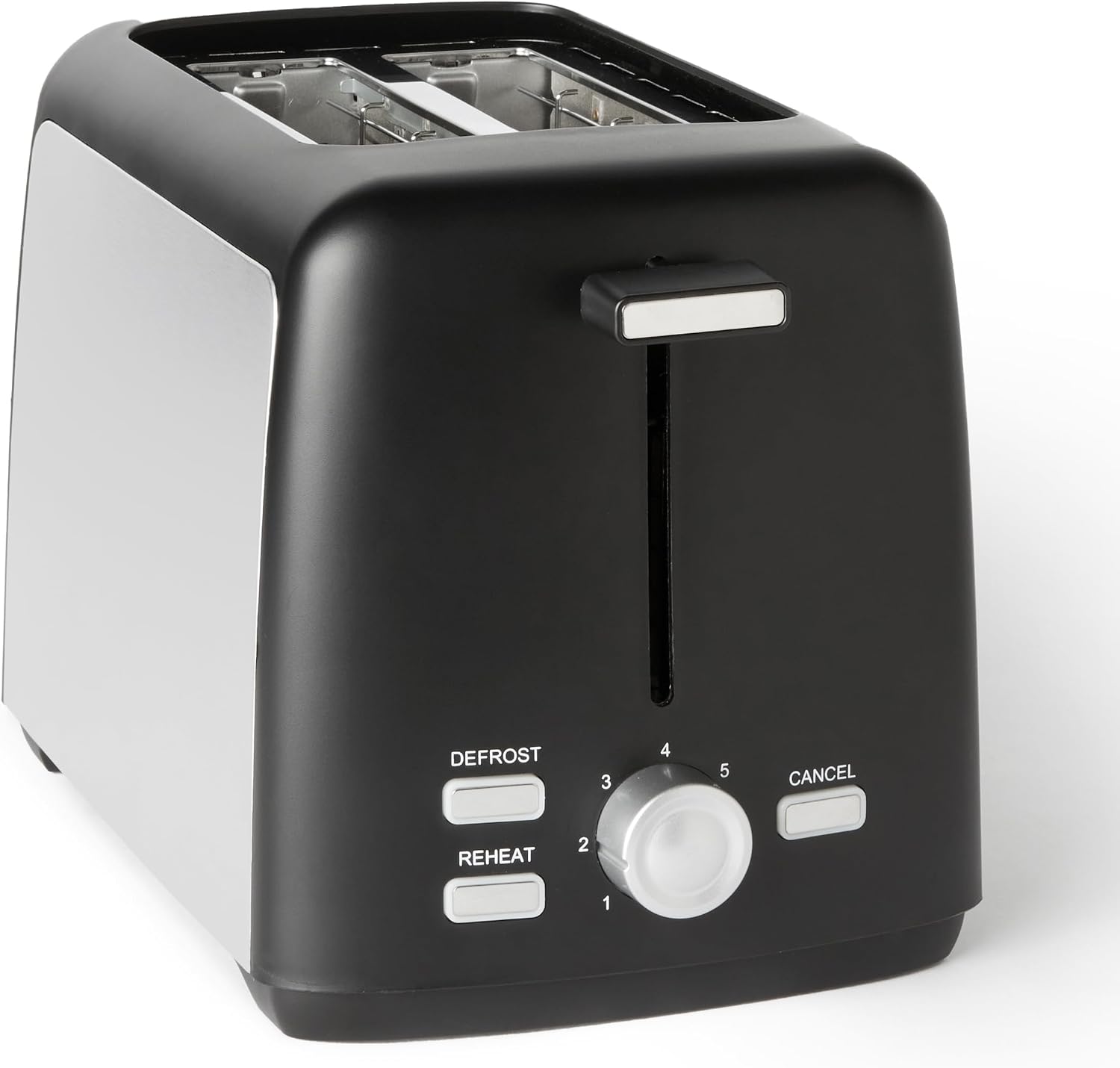 Amazon Basics 2 slice toaster with 7 shade settings in black Amazon Basics 2 slice toaster with 7 shade settings in black