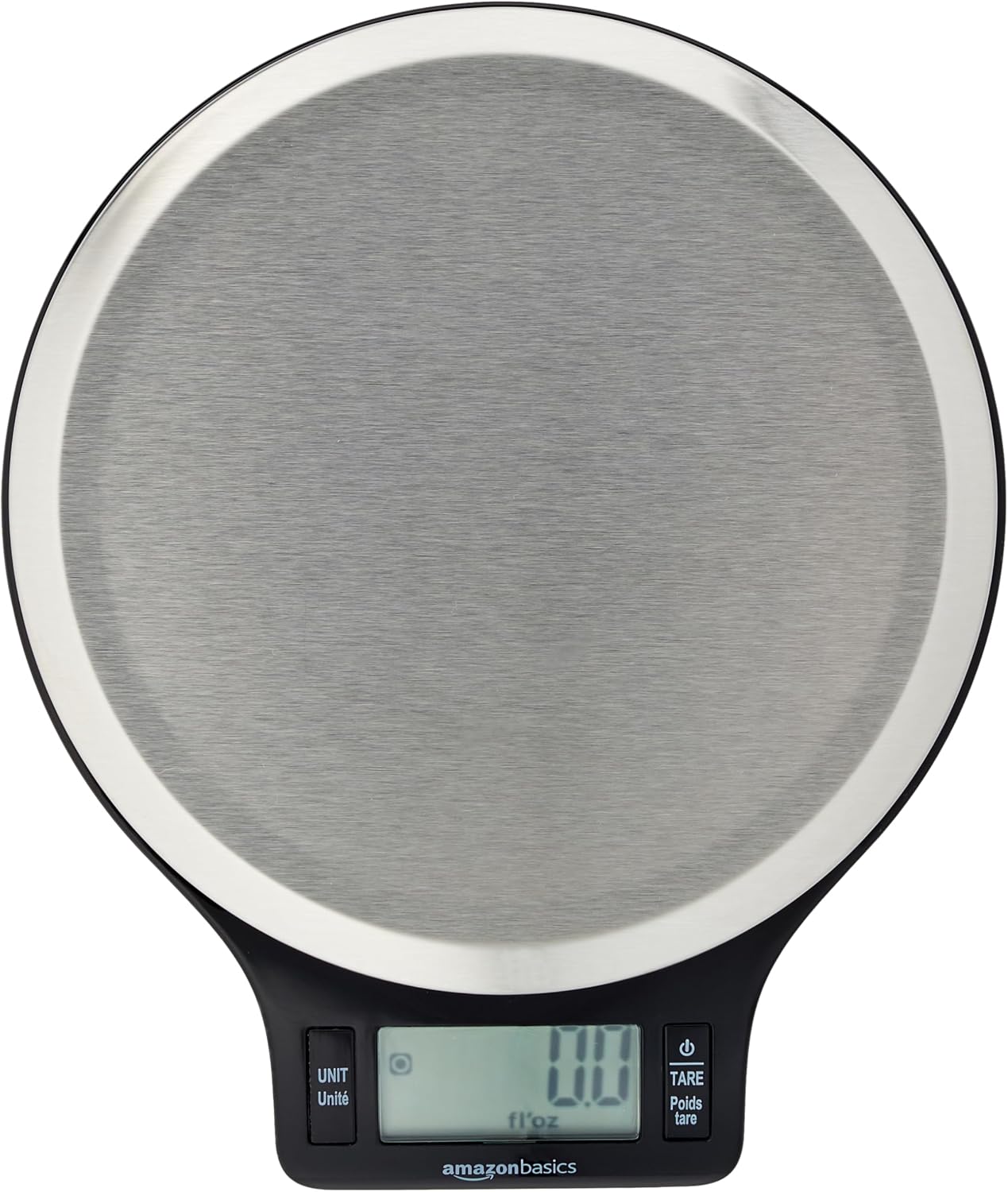 Amazon Basics digital kitchen scale in black and stainless steel Amazon Basics digital kitchen scale in black and stainless steel