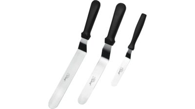 Ateco Ultra offset spatula set of three, stainless steel blades with black handles