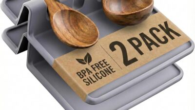 Cooler Kitchen Silicone Spoon Rest (2 pack)
