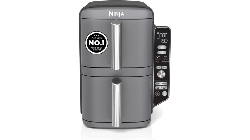 Ninja Double Stack XL 9.5L two-drawer air fryer in grey