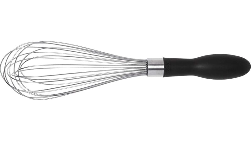 OXO Good Grips 28cm stainless steel balloon whisk with black non-slip handle