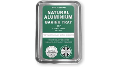 Samuel Groves 16 inch natural aluminium baking tray, made in England