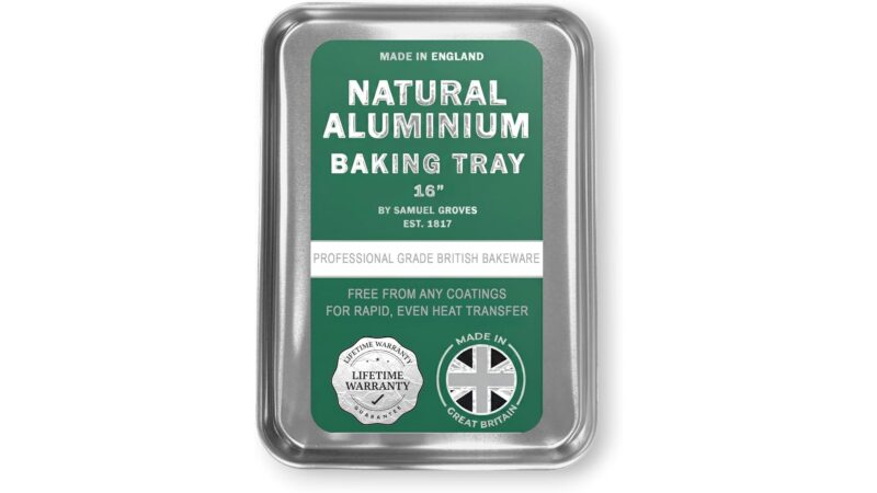 Samuel Groves 16 inch natural aluminium baking tray, made in England