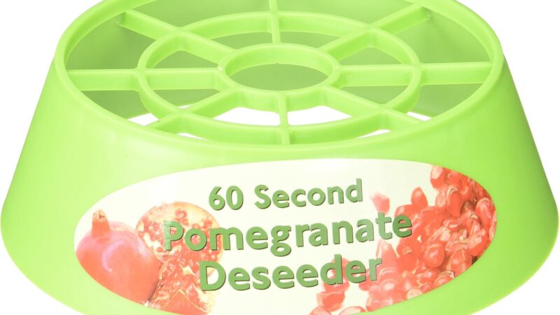 Green Seed Out 60 Second Pomegranate Deseeder ring with a grid top