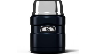 Midnight blue Thermos Stainless King 470ml food flask with a stainless steel lid
