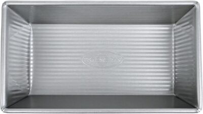 USA Pan 1 pound aluminised steel loaf pan with ridged corrugated base
