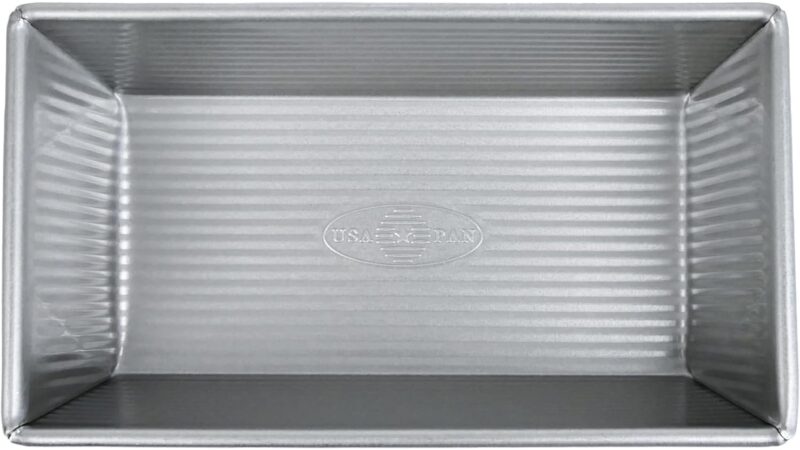 USA Pan 1 pound aluminised steel loaf pan with ridged corrugated base